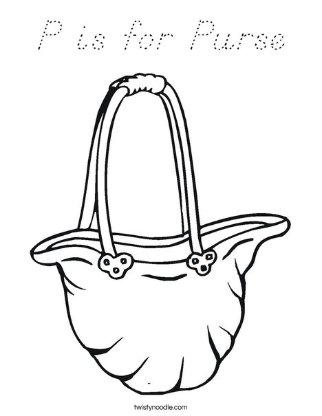 Purse with Long Straps Coloring Page