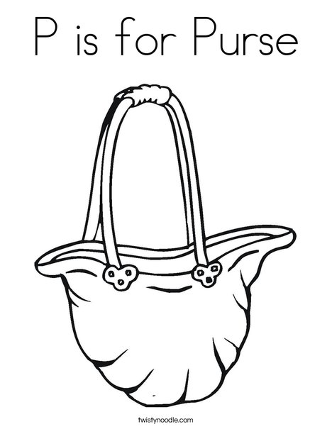 Purse with Long Straps Coloring Page