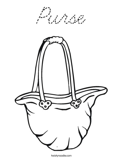 Purse with Long Straps Coloring Page