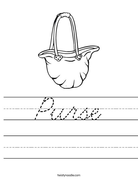 Purse with Long Straps Worksheet