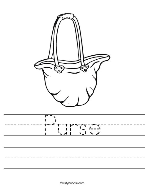 Purse with Long Straps Worksheet