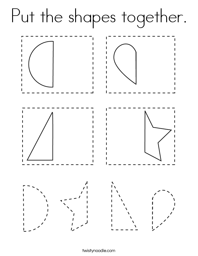 Put the shapes together. Coloring Page