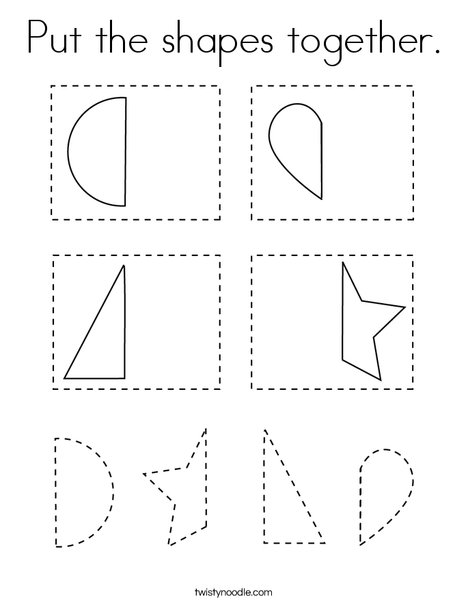 Put the shapes together. Coloring Page