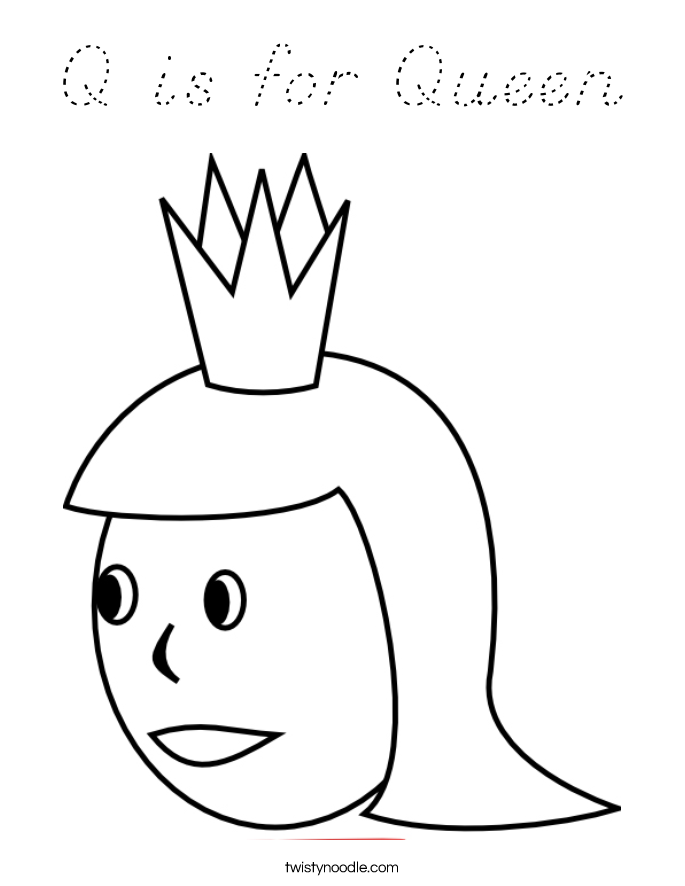Q is for Queen Coloring Page