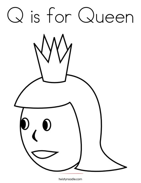 Q is for Queen alphabet learning guide illustration | Free SVG