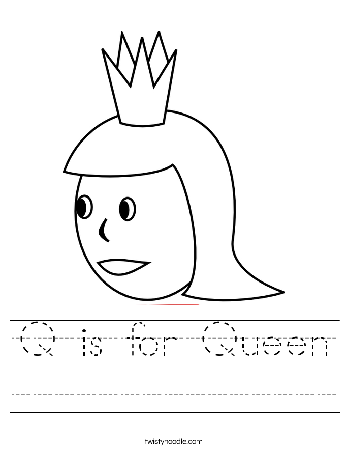 q is for queen worksheet twisty noodle