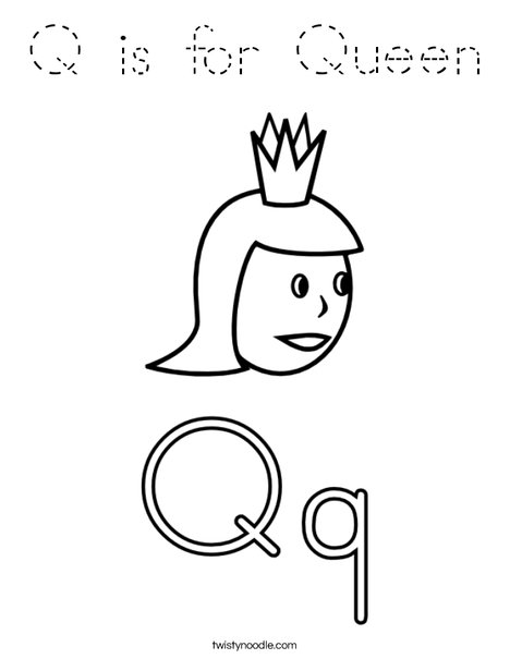 Q is for Queen2 Coloring Page