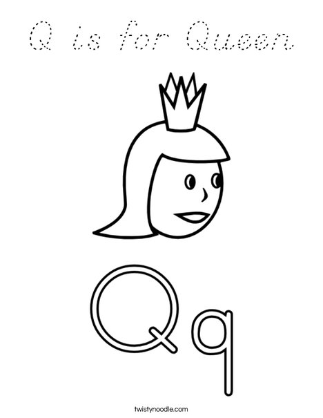 Q is for Queen2 Coloring Page
