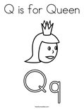 Q is for Queen Coloring Page
