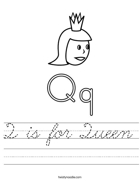 Q is for Queen2 Worksheet