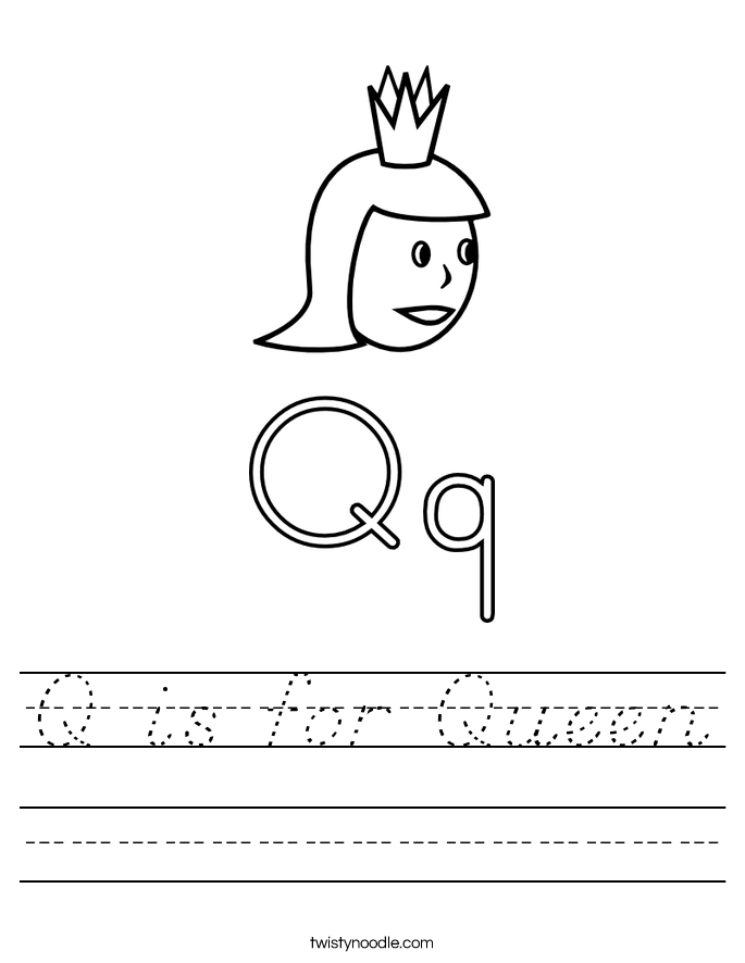 Q is for Queen Worksheet