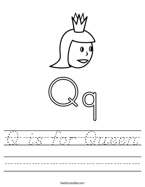 Q is for Queen2 Worksheet