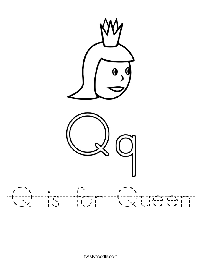 Q is for Queen Worksheet