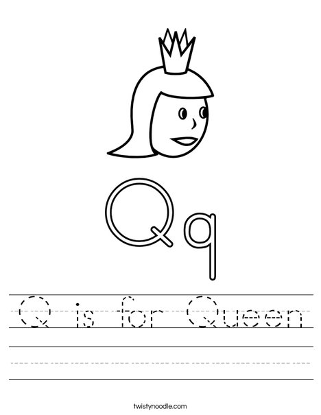 Q is for Queen2 Worksheet