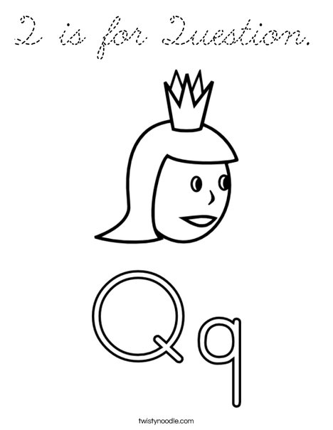 Q is for Queen2 Coloring Page