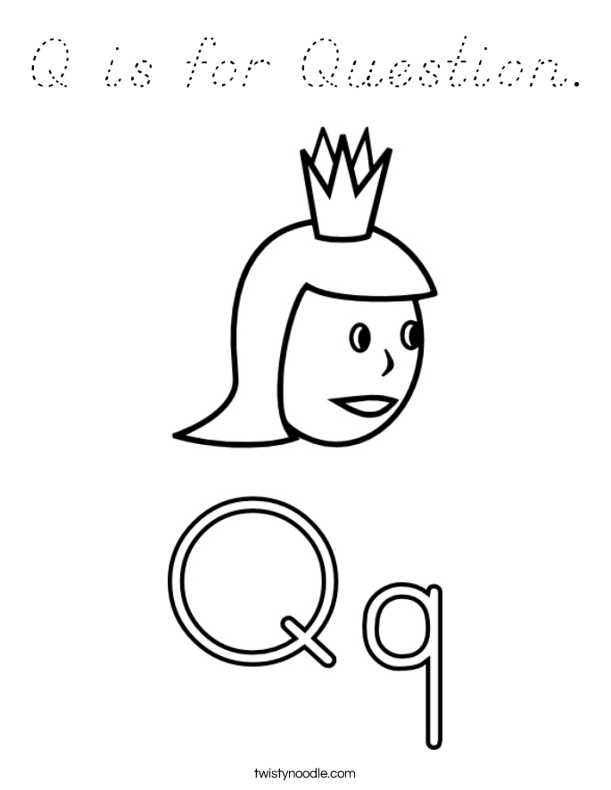 Q is for Question. Coloring Page