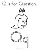 Q is for Question Coloring Page
