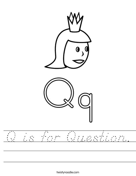 Q is for Queen2 Worksheet