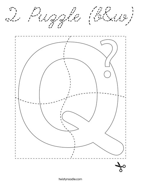 Q Puzzle (b&w) Coloring Page