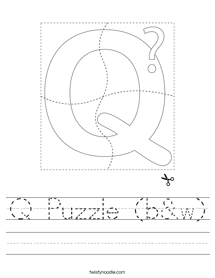 Q Puzzle (b&w) Worksheet
