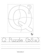 Q Puzzle (b&w) Handwriting Sheet