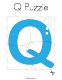Q Puzzle Coloring Page