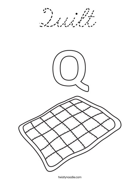 Q Quilt Coloring Page