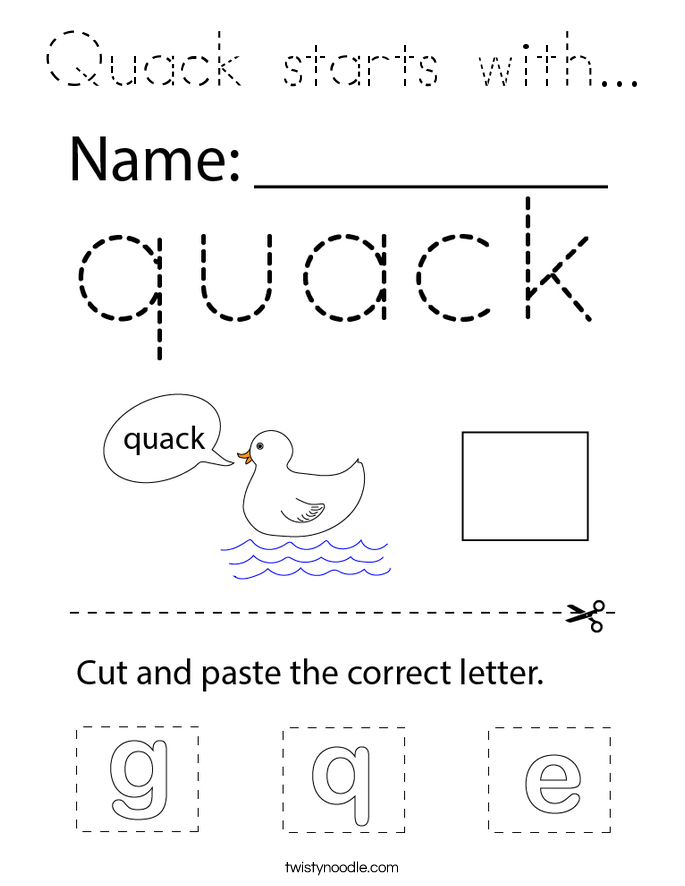 Quack starts with... Coloring Page