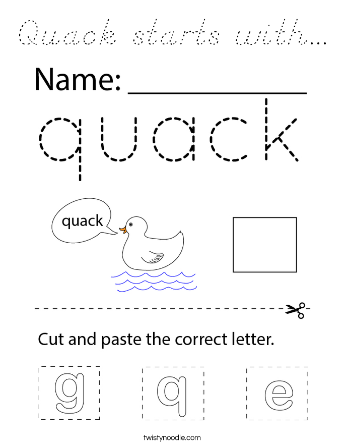 Quack starts with... Coloring Page