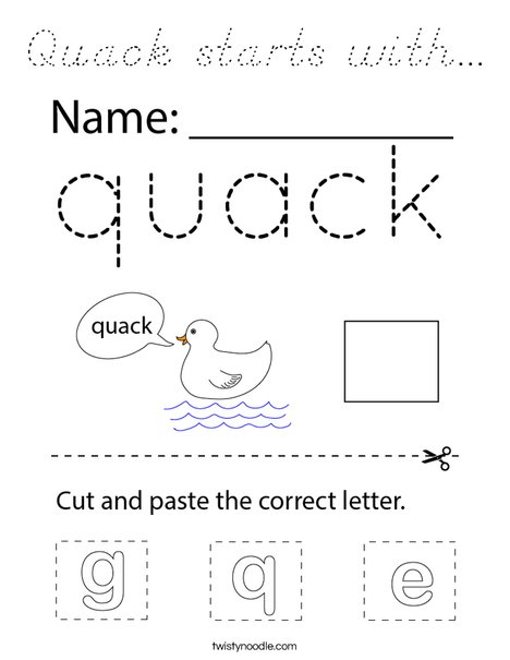 Quack starts with... Coloring Page