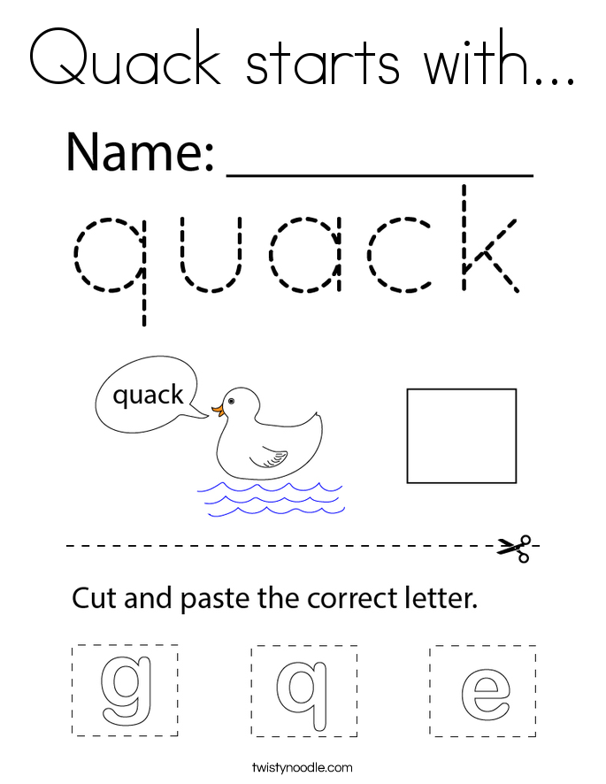 Quack starts with... Coloring Page