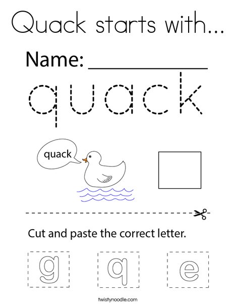 Quack starts with... Coloring Page