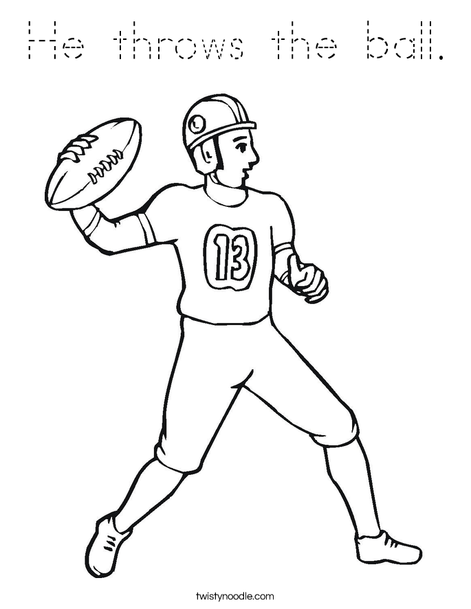 He throws the ball. Coloring Page