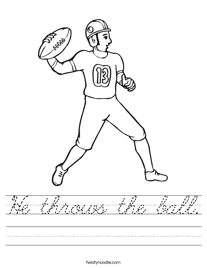 He throws the ball. Worksheet