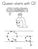 Queen starts with Q Coloring Page