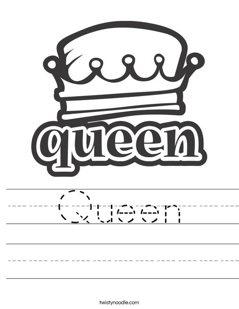 queen worksheet twisty noodle