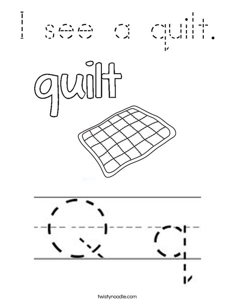 Quilt starts with Q! Coloring Page