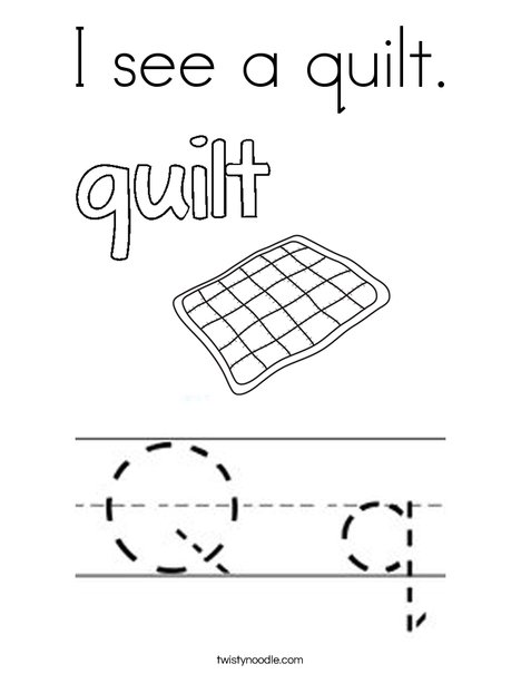 Quilt starts with Q! Coloring Page