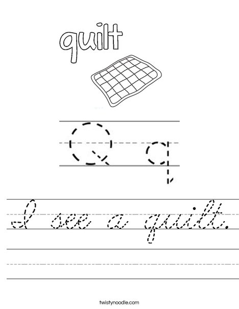 Quilt starts with Q! Worksheet