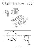 Quilt starts with Q! Coloring Page