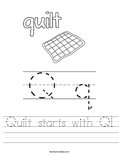 Quilt starts with Q! Worksheet