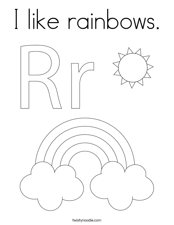 I like rainbows. Coloring Page
