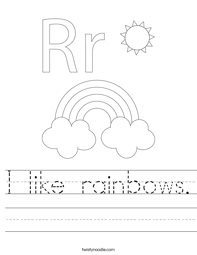 I like rainbows. Worksheet