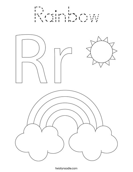 R is for Rainbow Coloring Page