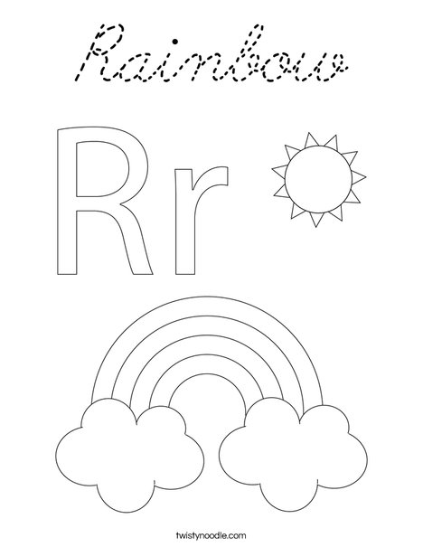 R is for Rainbow Coloring Page