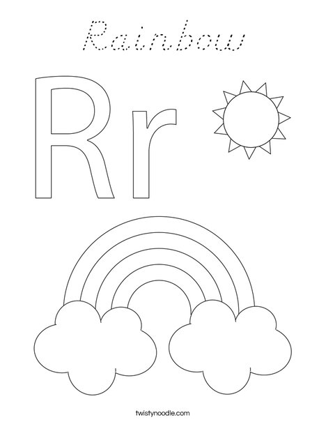R is for Rainbow Coloring Page