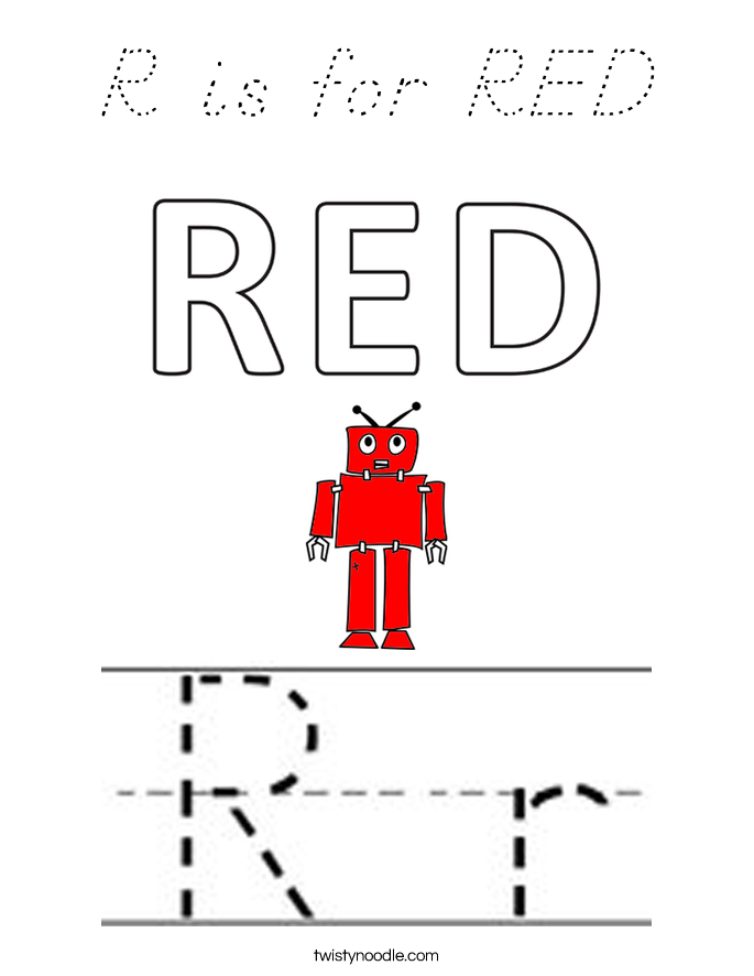 R is for RED Coloring Page