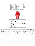 R is for RED Worksheet