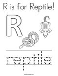 R is for Reptile! Coloring Page