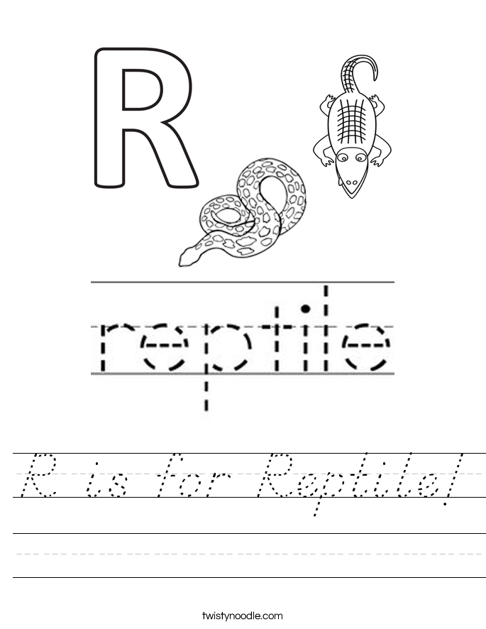 R is for Reptile! Worksheet